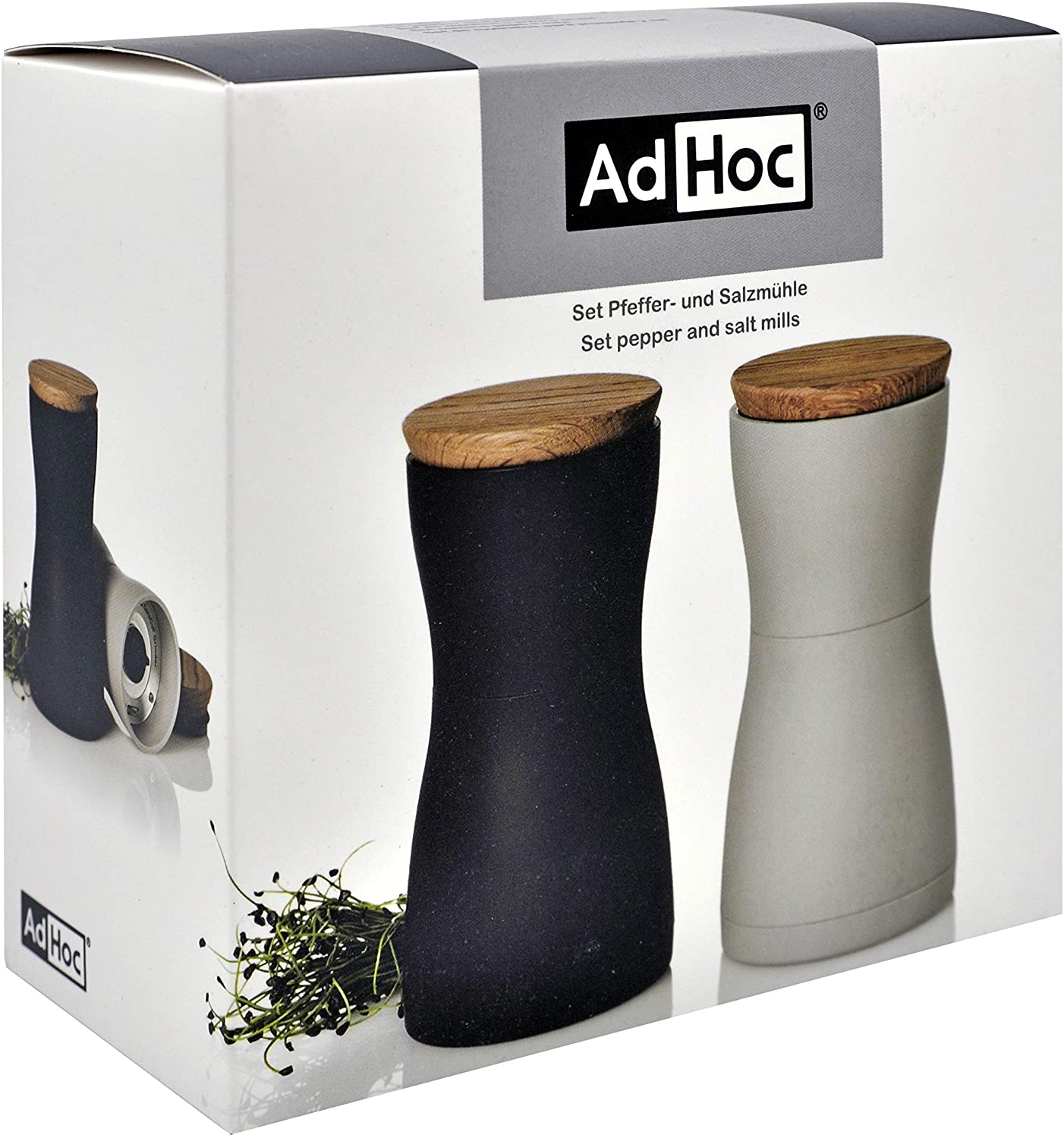 AdHoc Twin 5" Salt & Pepper Mills, Black / Grey - Image 4