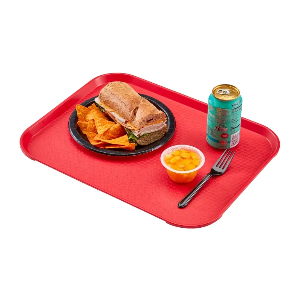 Cambro 12" x 16" Fast Food Tray, Red - 1216FF163, 24 /Case