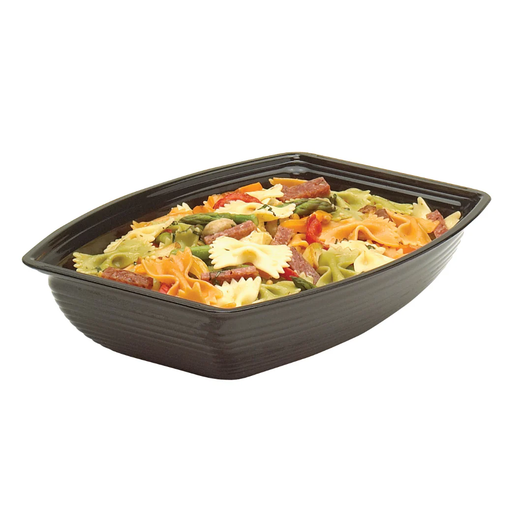Cambro 5 Qt Rectangle Ribbed Bowl, Black - RSB1014CW110 - Image 2