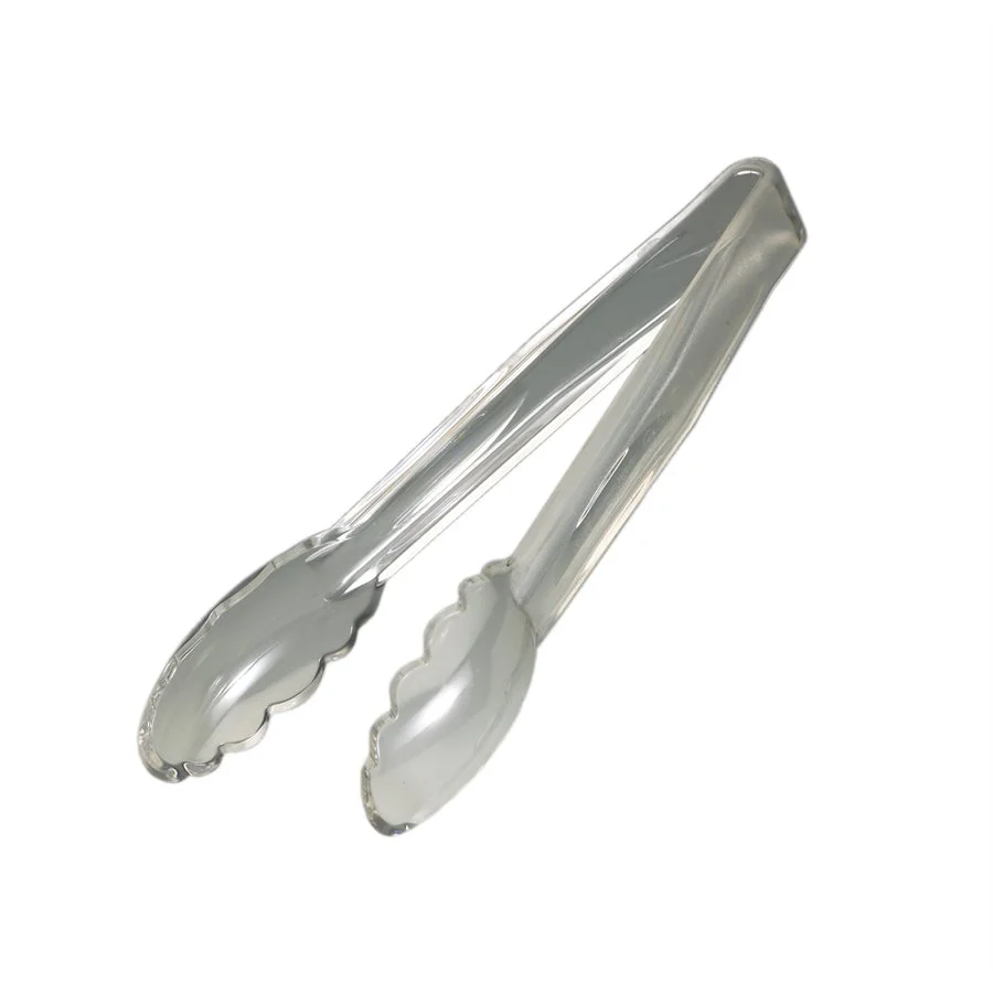 Cambro 9" Scallop Grip Serving Tongs, Clear - 9TGS135