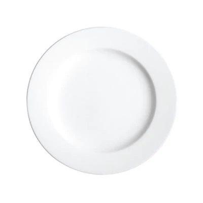 Continental Plain White Polaris 10.75" Wide Rim Plate 24 /Case