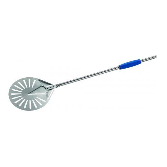 Gi Metal Azzurra 6" Round Turning Perforated Pizza Peel, 65" Overall Length