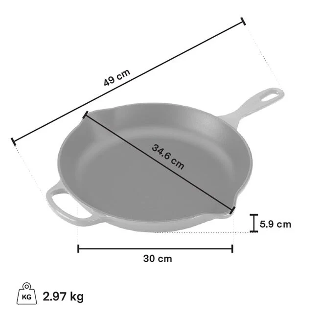 Le Creuset 11.75" Round Skillet, Camomille - Image 2