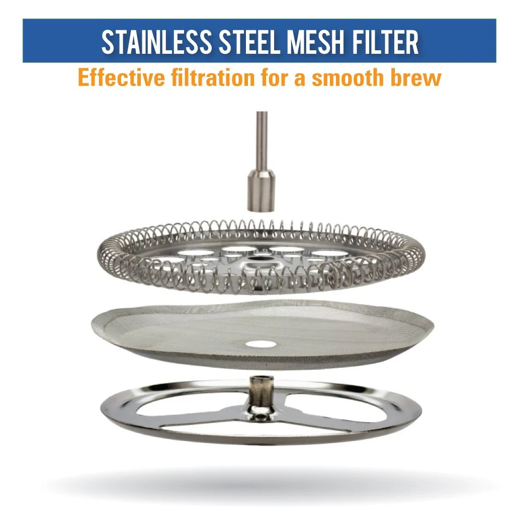 Minimal 1 Litre French Press, Stainless Steel - Image 4
