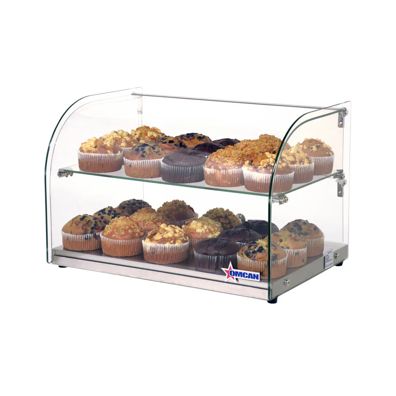 Nella 22" Countertop Food Display Case with Curved Front Glass, 45 Litre Capacity