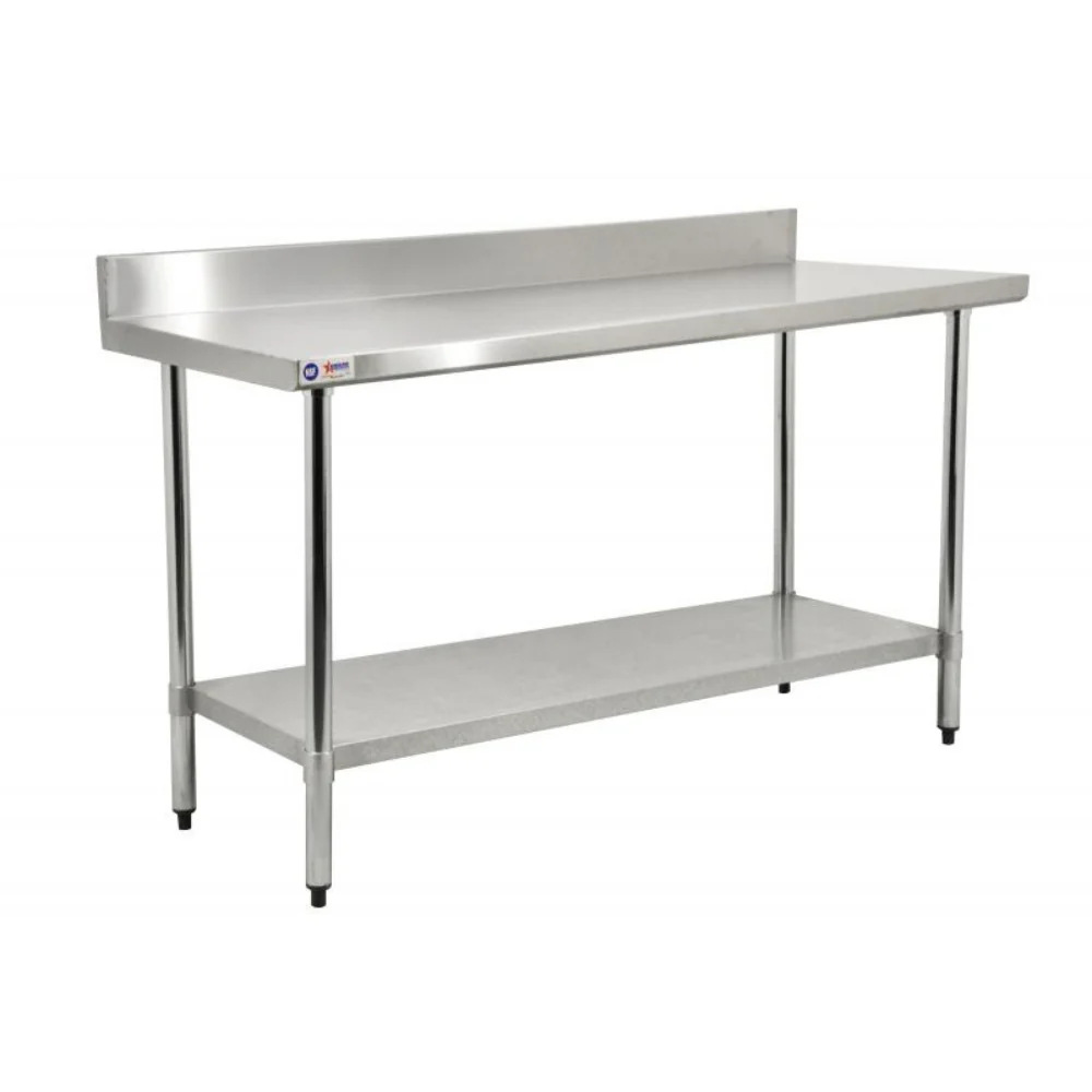 Nella 24" x 36" Stainless Steel Worktable, 4" Backsplash
