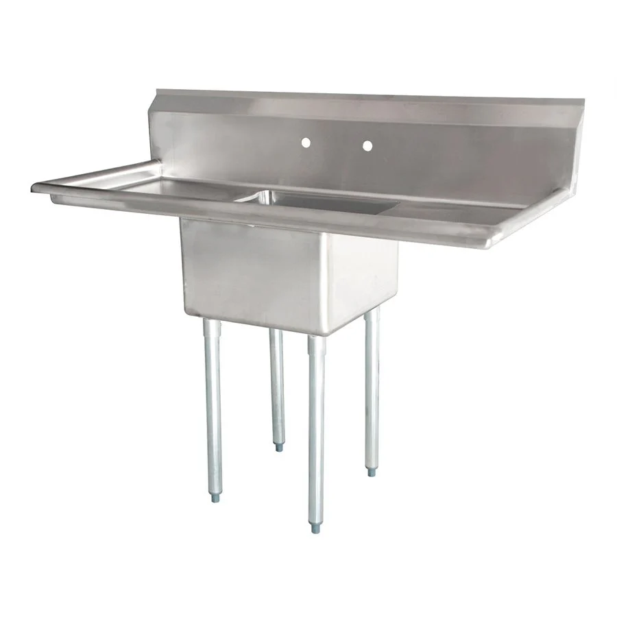 Nella One Tub Sink 18" x 18" x 11" Two Drain Boards, Corner Drain