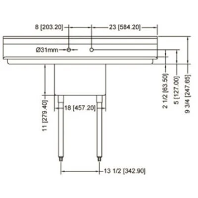 Nella One Tub Sink 18" x 18" x 11" Two Drain Boards, Corner Drain - Image 3