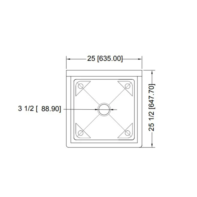 Nella One Tub Sink 20" x 20" x 12", Center Drain - Image 2