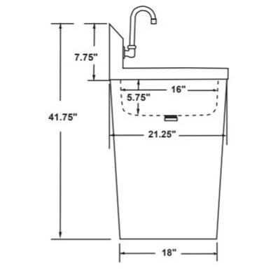 Nella Pedestal Sink with 2 Side Splashes, Foot Valve & Faucet - Image 3
