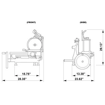 Nella Volano 12" Manual Meat Slicer - 300VO - Image 2