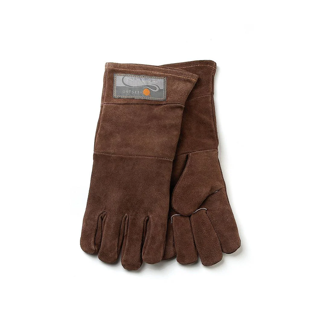 Outset 15" Leather Grill Gloves, Brown - Image 2