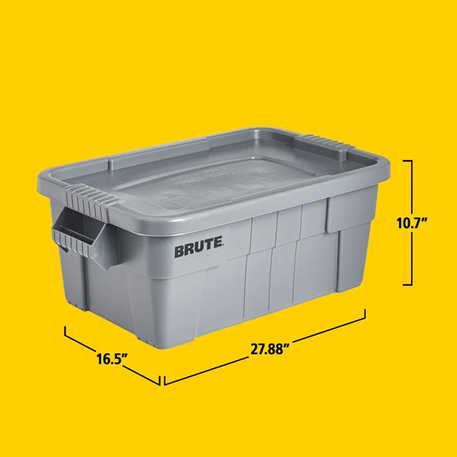 Rubbermaid Brute 14 Gallon Tote with Lid, Grey - Image 4
