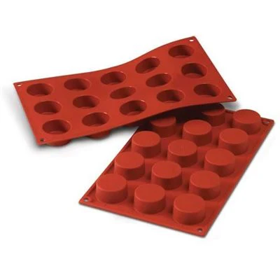 Siliko Mart Petite Four Cylinder Silicone Mold, 15 Pieces