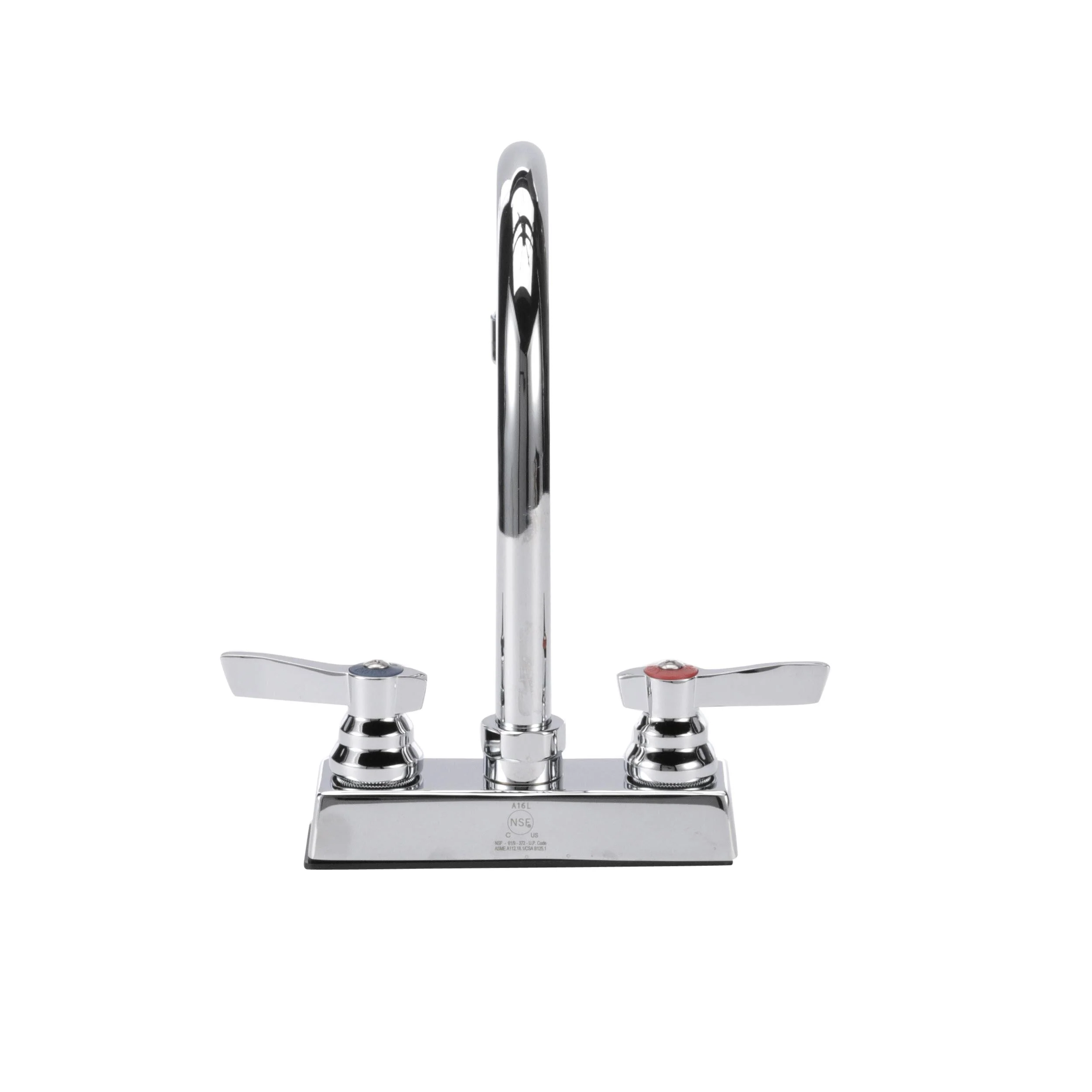 TOP-LINE® 4" OC Deck Mount Faucet Ceramic Valves with 6" Swivel Gooseneck Spout - Image 3