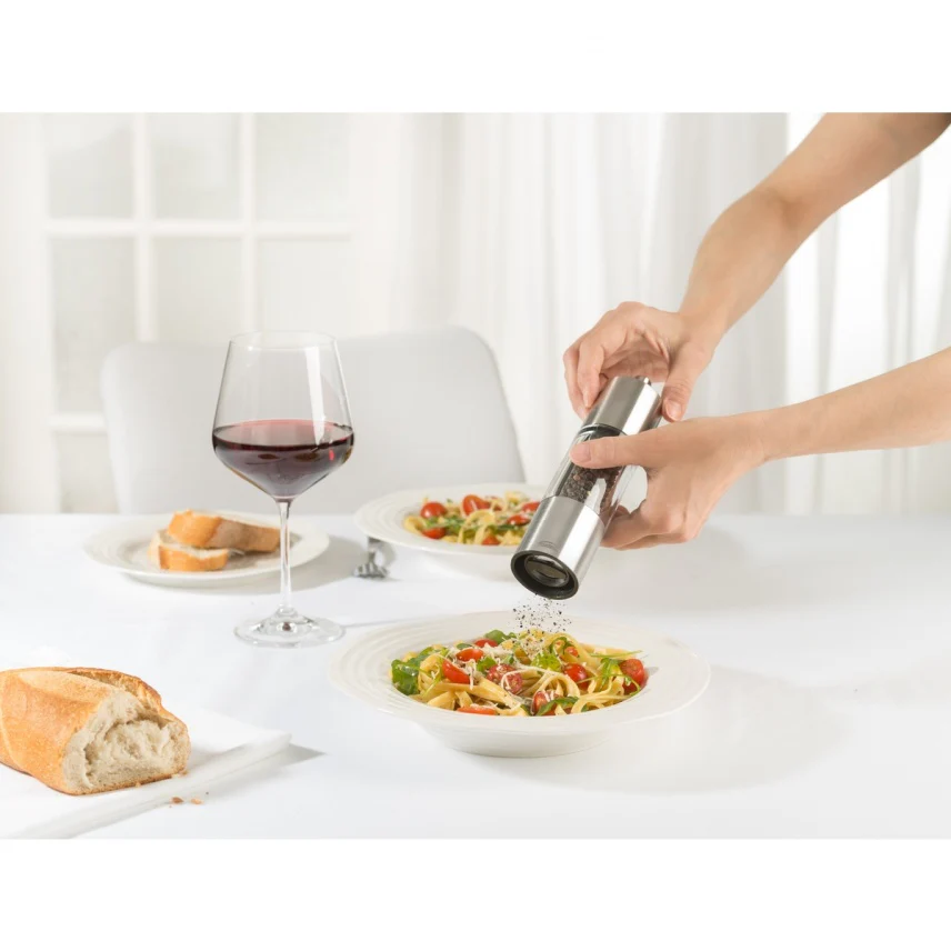 Trudeau Adagio 7.5" Salt & Pepper Mills, Stainless Steel - Image 2