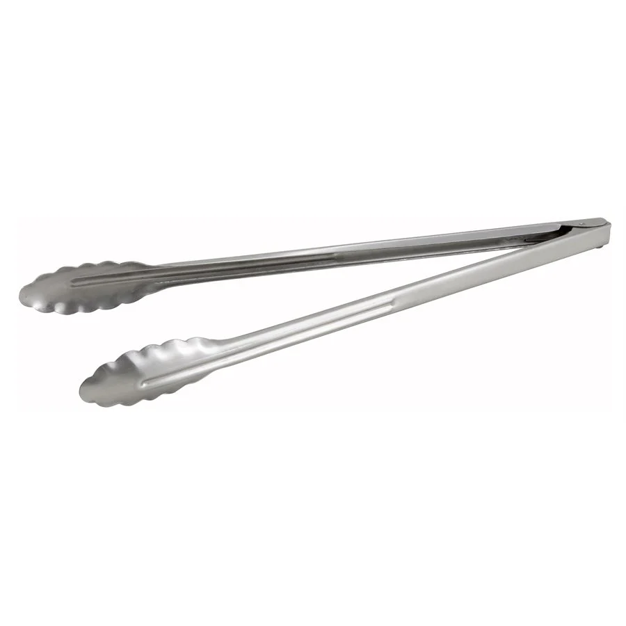 Winco 16" Scalloped Utility Tongs, Stainless Steel