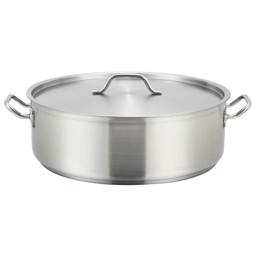 Winco 20 Qt Braiser with Cover Stainless Steel