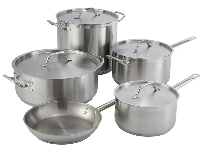 Winco 20 Qt Braiser with Cover Stainless Steel - Image 2