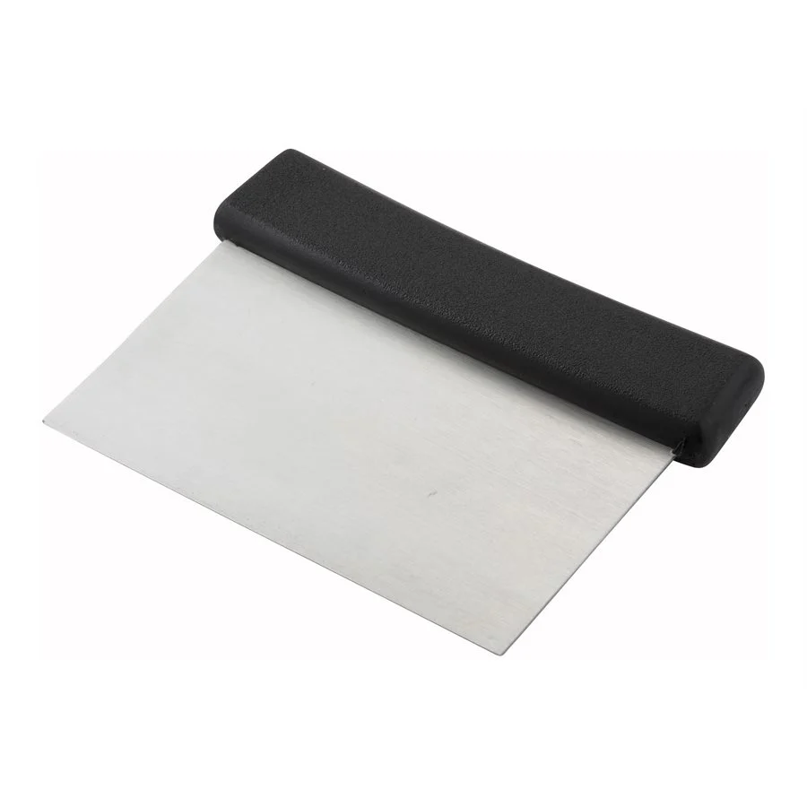 Winco 6" x 3" Dough Scrapper with Black Handle