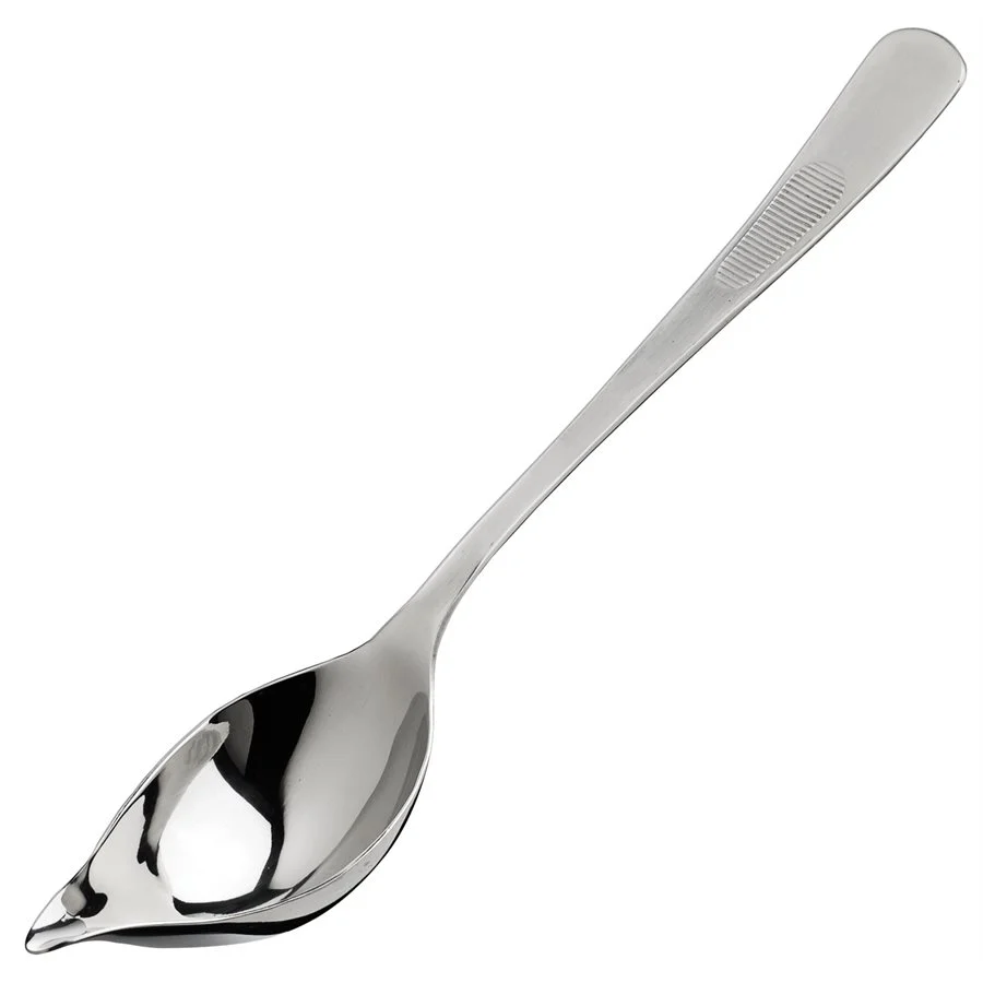 Winco 8" Plating Spoon with Tapered Spout