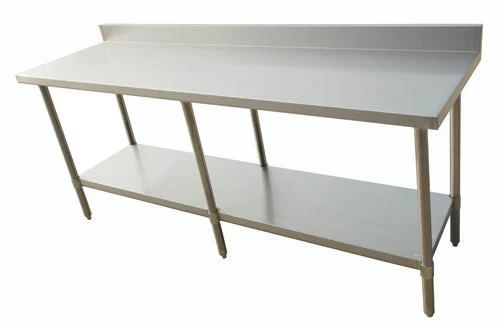 Nella Worktable 30" x 84" With Backsplash All Stainless Steel